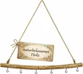 NaDeco Bastelnaturmaterial Deko Holz Stange zum Hängen ca. 50cm mit 5 Haken und Kordel