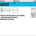 Flachrund-bordwandschraube Vg M6x20 Edelstahl A2 Blank Schlitz 500 Stk