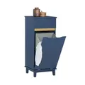 SoBuy Wäscheschrank, Blau, Holzwerkstoff, Holz, 40x96x40 cm, Badezimmer, Badezimmerschränke, Midischränke