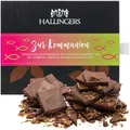 Hallingers Zur Kommunion - Vollmilch Edel-Schokolade mit Himbeere & Limette - handmade, alkoholfrei (Box) - Muttertagsgeschenk & Geschenkideen zum Vatertag | Geburtstag Glückwunsch Jahrestag Neues Zuh