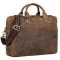 STILORD große Ledertasche braun - XL Aktentasche für Herren - Business-Tasche mit 15.6 Zoll Laptopfach - Vintage Umhängetasche Hector