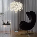 Stehleuchte Standlampe Blätter Designleuchte Blüten weiß chrom 3x E14 H 180 cm