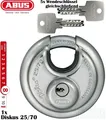 1x ABUS Diskusschloss Vorhangschloss 25/70 + 5x gleiche Wendeschlüssel