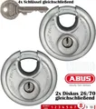 2x ABUS Diskus Vorhangschloss Diskusschloss Hangschloss 26/70 Gleichschließend