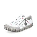 Rieker Damen Low-Top Sneaker L0355, Frauen Halbschuhe,Freizeitschuhe,Turnschuhe,Laufschuhe,straßenschuhe,Strassenschuhe,Weiss (80),38 EU / 5 UK