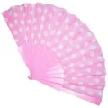 Funny Fashion Kostüm Fifties Fächer mit Punkten, Rosa rosa