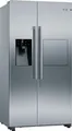 Bosch KAG93AIEP Amerikanischer Side-by-Side, 91 cm breit, 560L, NoFrost, SuperKühlen, Crushed Eis, Eiswürfel, Wasser, Edelstahl mit Antifingerprint