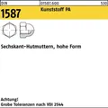 100er PACK(Stk)  001587800000040000 Sechskanthutmutter DIN 1587 M 4 Polyamid nat
