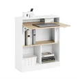 SoBuy Klapptisch FWT104, Schreibtisch mit Klappbarer Arbeitsfläche, Platzsparende, mit Regalböden, Computertisch Schreibtisch Arbeitstisch für Homeoffice