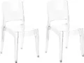 BELIANI Stuhlset 2 Stühle Transparent Kunststoff robuste Rückenlehne Armlos Stapelbar modernes Design