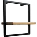 holz4home Wandregal Small Schwarz Gerahmt Industrial Style ohne Baumkante Hellgrau