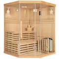 Traditionelle Sauna Skyline Xl - 150 X 150 Cm Für 3 Personen Sauna Saunakabine Ecksauna Massivholz - Home Deluxe