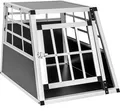 tectake® Hundetransportbox single mit gerader Rückwand mit schützenden Kunststoffecken