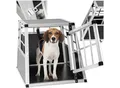tectake® Hundetransportbox single, mit gerader Rückwand, verschließbare Gittertür, mit schützenden Kunststoffecken