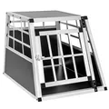 Hundetransportbox single mit gerader Rückwand Hundebox schwarz B-Ware