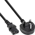 INLINE Netzkabel, Netzstecker England auf Kaltgerätestecker C13, 1,0m