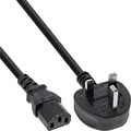 InLine 16651P Netzkabel, Netzstecker England auf Kaltgerätestecker C13, 1m
