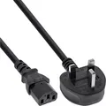 InLine® Netzkabel Netzstecker England auf Kaltgerätestecker C13 schwarz 1m