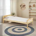 IDIMEX Massivholzbett Moritz aus Kiefer Massivholz 90x200 cm, Natur - Einzelbett kür Kinderzimmer, Tagesbett Jugendbett, einfaches Gästebett, Bettgestell lackiert
