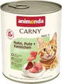 animonda Carny Katzen Nassfutter Huhn + Pute + Kaninchen (6 x 800g), getreidefreies Katzen Nassfutter ohne Zucker, mit frischen fleischigen Zutaten