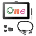 Wacom One Creative Pen Display mit Gratissoftware (zum Skizzieren, Zeichnen auf dem Bildschirm, 13,3 Zoll Full HD (1.920 x 1.080), Stiftpräzision) - Ideal für Home-Office & E-Learning, schwarz
