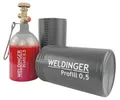 WELDINGER Gas Aluminium Propanflasche Profill 0.5 0,425 kg rot Handwerkerflasche, befüllbare Kleinflasche für Propan/Butan, Aluminiumzylinder