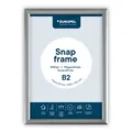 EUROPEL 355012 Klapprahmen B2 mit 25 mm Aluminium-Profil - aufklappbarer Plakatrahmen mit Gehrungsecke - Schnapprahmen für u.a. Poster, Zertifikate, Fotos & Werbemittel - Silber,B2 - 50 x 70 cm