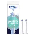 Oral-B iO Interdental Reinigung – ORIGINAL Aufsteckbürsten für Elektrische Oral-B iO Zahnbürsten – Zahnbürstenaufsatz, geeignet für Zahnspangen, Implantate und Zahnfehlstellungen – Weiß, 2 Stück