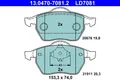 Bremsbeläge 13.0470-7081.2 ATE für AUDI SEAT SKODA VW