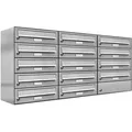 AL Briefkastensysteme 14 Fächer Premium Edelstahl Wand Briefkasten Anlage für Post A4, modern, robust und wetterfest, Artikelnummer: 132T14EA3