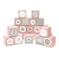 DIY Adventskalender zum Befüllen, 24 Faltschachteln rosa Ziffern pastell Box