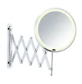 WENKO Teleskop Wand Spiegel BARONA Ø 16,5cm Kosmetik Schminke LED Beleuchtung WC