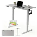 Juskys Höhenverstellbarer Schreibtisch 120x60 cm - Elektrisch stufenlos verstellbar Bürotisch Sitz- & Stehtisch Speicherplatz Memory-Funktion - W... - Weiß