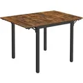 Vasagle Küchentisch Klappbar 78 cm x 120 cm x 75 cm Braun-Schwarz
