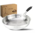 DIVORY Edelstahlpfanne 20cm – Ohne PTFE, unbeschichtete Pfanne aus Edelstahl, Induktion geeignet, für alle Herdarten geeignet, kleine Bratpfanne
