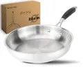 divory Bratpfanne PURA für Alle Herdarten, Unbeschichtete große Induktionspfanne, Edelstahl (Ergonomischer Griff, Spülmaschinen geeignet)