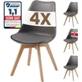 Albatros Esszimmerstühle 4er Set Aarhus, Grau - Beine Aus Buche Massiv-holz, Skandinavisches Retro-design, Bequemer Schalenstuhl - Eleganter Küchenstuhl, Stuhl Esszimmer Für Esstisch
