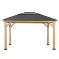 Modante Pavillon, Holz, Zeder, 393.5x286.5x335.5 cm, wetterfest, Sonnen- & Sichtschutz, Pavillons & Pergolas, Pavillons