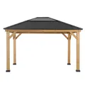 Sunjoy Zedernholz Gazebo BRURI - 336cm x 394cm, anthrazit