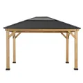 Sunjoy Zedernholz Gazebo / Pavillon 3x4 BRURI - 336cm x 394cm, anthrazit - Braun/Grau