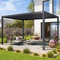 PRIMEYARD  3x4m Pergola in Anthrazit; mit Lamellendach in Anthrazit - (400123)