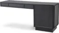 Casa Padrino Designer Massivholz Schreibtisch Anthrazitgrau 183 x 51 x H. 79 cm - Bürotisch - Computertisch - Büro Möbel - Luxus Qualität