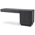 Casa Padrino Designer Massivholz Schreibtisch Anthrazitgrau 183 x 51 x H. 79 cm - Bürotisch - Computertisch - Büro Möbel - Luxus Qualität