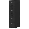 [en.casa] Rollcontainer, Schwarz, Metall, 8 Schubladen, 28x109x41 cm, Arbeitszimmer, Container