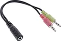 InLine Audio Headset Adapterkabel, 2x 3,5mm Klinke Stecker