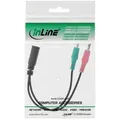 INLINE Audio Y-Kabel, 2x3,5mm Klinke St/3,5mm Klinke Bu, OMTP, 0,15m