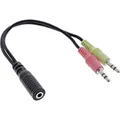 InLine Audio Headset Adapterkabel 2x 3,5mm Klinke Stecker an 3,5mm Klinke Buchse