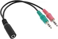 InLine Audio Headset Kabel,2x3,5mm Klinke St./3,5mm Klinke Buchse4pol.OMTP, 015m