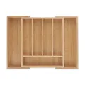 Besteckkasten Besteck Organizer Verstellbarer Besteckeinsatz 5 Fächer natur
