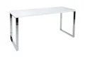 Schreibtisch groß 160 cm lang T: 60 cm aus Metall MDF in Weiß Chrom Arbeitstisch